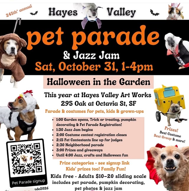 Hayes Valley Pet Parade & Jazz Jam: Halloween in the Garden in San Francisco — Bay Area family event